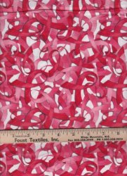 BREAST CANCER RIBBON FABRIC FROM DAVID TEXTILES