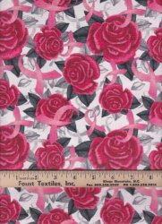 BREAST CANCER RIBBON FABRIC FROM DAVID TEXTILES