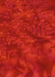 BALI SUN PRINTS BATIK from BATIK TEXTILES - RED LEAVES