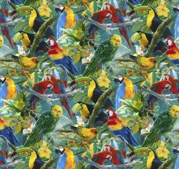 TOUCAN & MACAWS FROM DAVID TEXTILES