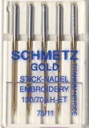 SCHMETZ Sewing Machine Needles - Embroidery Gold