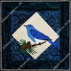 ZEBRA PATTERN BIRDS 2 COLLECTION MOUNTAIN BLUEBIRD