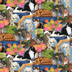 WHISKERS AMONG PETALS BY MARDELL SCHUSTER FOR BLANK QUILTING