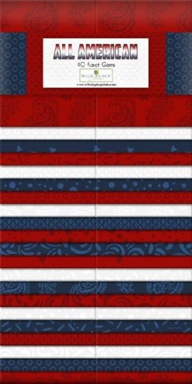 ALL AMERICAN 2.5 INCH RED WHITE AND BLUE PRE-CUT 40 STRIPS