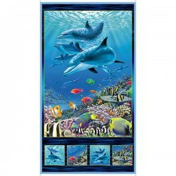ARTWORKS 16 DOLPHIN PANEL FROM QT FABRICS