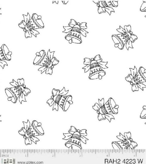 RAMBLING HOLIDAYS 2 WHITE PRINT ON WHITE ROM P&B TEXTILES