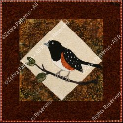 ZEBRA PATTERN BIRDS 2 COLLECTION SPOTTED TOWHEE