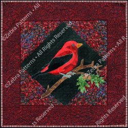 ZEBRA PATTERN BIRDS COLLECTION SCARLET TANAGER