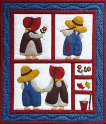 Sue and Sam Wall Quilt Kit From Rachel's Of Greenfield WOOL FELT