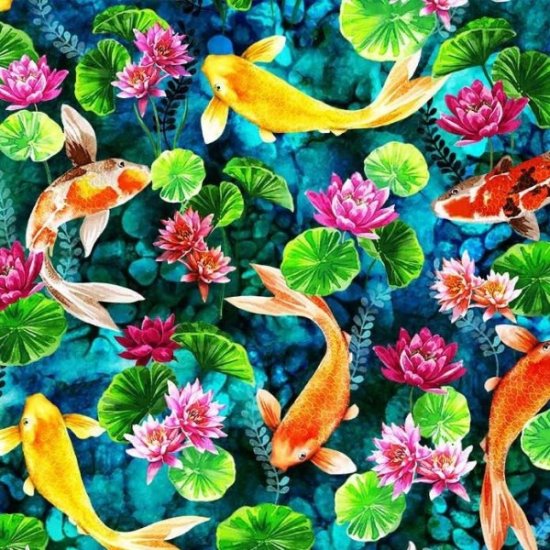 KOI POND BY MARSHA EVANS MOORE FROM MICHAEL MILLER FABRICS