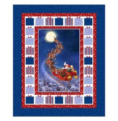 SANTA IN FLIGHT PATTERN BY Diane McGregor FOR NORTHCOTT