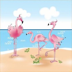 FLAMINGOES FABRIC ART PANEL FROM JODY HOUGHTON DESIGNS