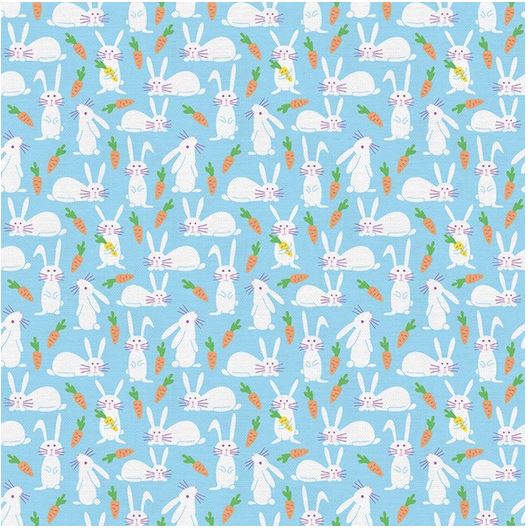 BUNNY TRAIL from PAINTBRUSH STUDIO FABRICS- BUNNIES with CARROTS