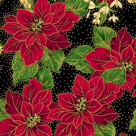 LAVISH POINSETTIAS FROM QT FABRICS