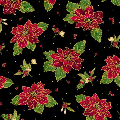 LAVISH POINSETTIAS FROM QT FABRICS