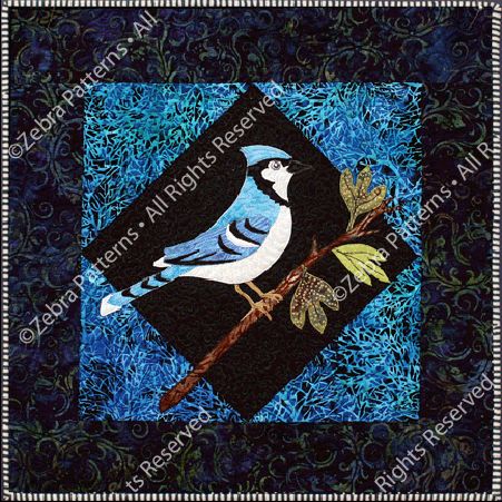 ZEBRA PATTERN BIRDS COLLECTION BLUEJAY