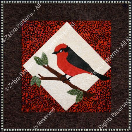 ZEBRA PATTERN BIRDS 2 COLLECTION VERMILLION FLYCATCHER