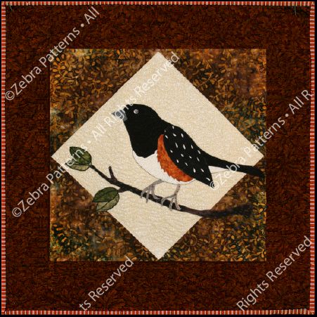 ZEBRA PATTERN BIRDS 2 COLLECTION SPOTTED TOWHEE