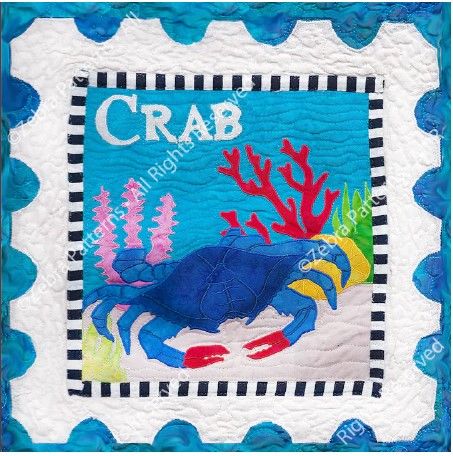 CRAB APPLIQUE STAMP FROM ZEBRA PATTERNS