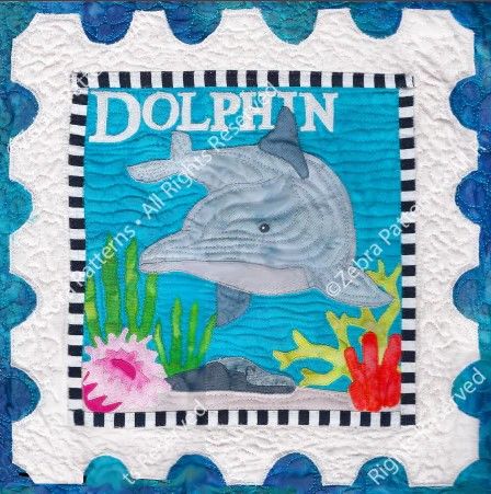 DOLPHIN APPLIQUE STAMP FROM ZEBRA PATTERNS