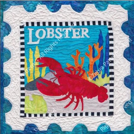 LOBSTER APPLIQUE STAMP FROM ZEBRA PATTERNS