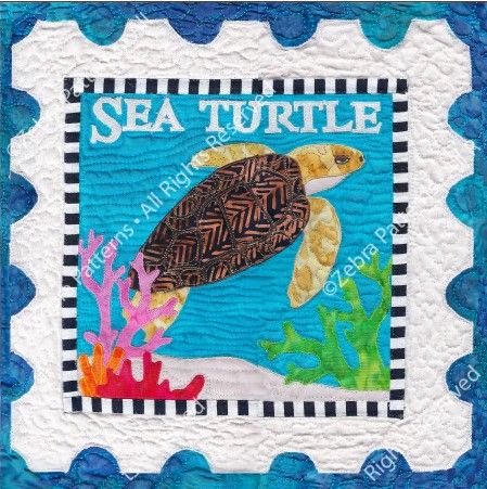 SEA TURTLE APPLIQUE STAMP FROM ZEBRA PATTERNS