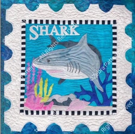 SHARK APPLIQUE STAMP FROM ZEBRA PATTERNS