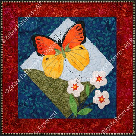 BUTTERFLY PATTERN IN FLIGHT SERIES VIBRANT SULPHER