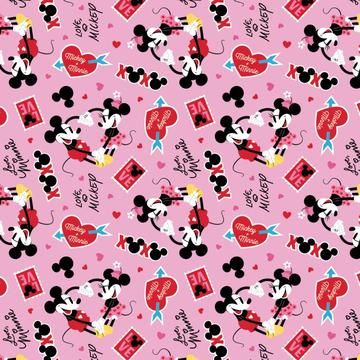 MICKEY VALENTINE XOXO FROM CAMELOT FABRICS