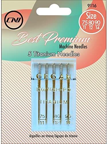 ORGAN Best Premium Machine Needles Titanium Assortment 5 Piece